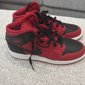 Red and Black mid- Nike Sneakers
